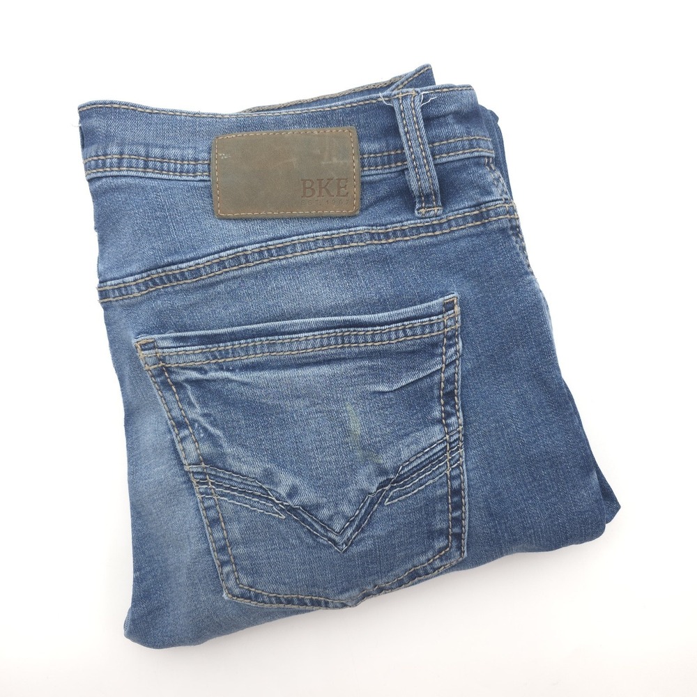 BKE Jake Straight Men's‎ Jeans Blue 34X32 (Fit 34X30) Paint Splatter Distressed